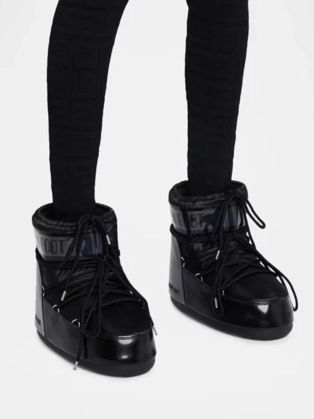 Moon Boot Women's Black Lace-Up Winter Snow Boots